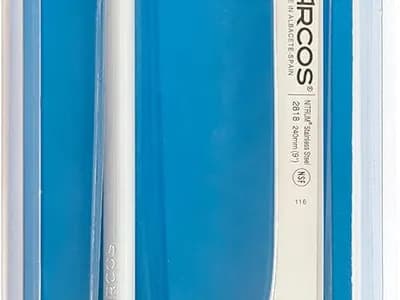 Set Arcos Universal de 2 piezas: cuchillo de lonchear de acero Nitrum y chaira afiladora a juego (vista 1)