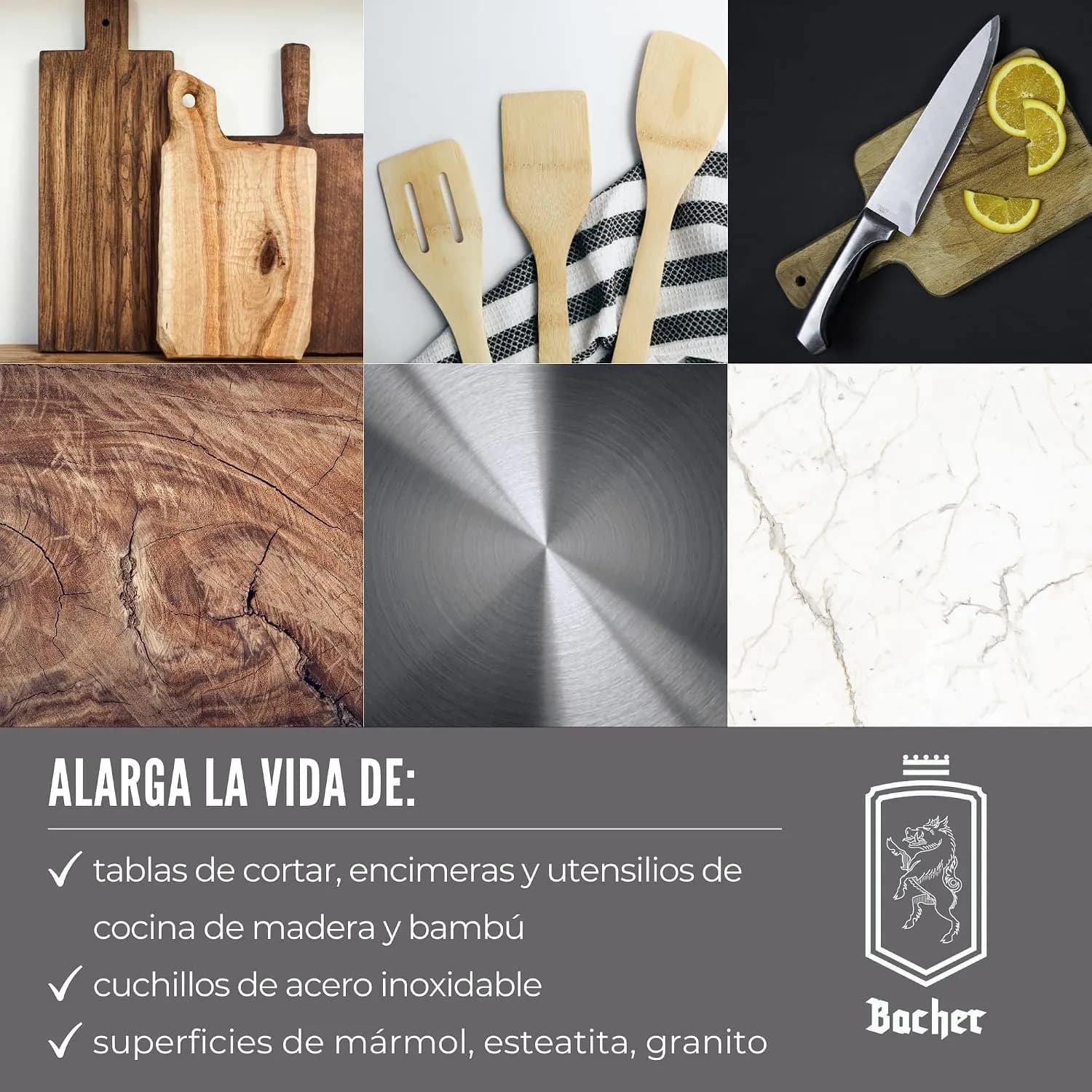 Bacher Aceite Mineral Alimentario para Tabla de Cortar de Madera - 500 ml (vista 3)