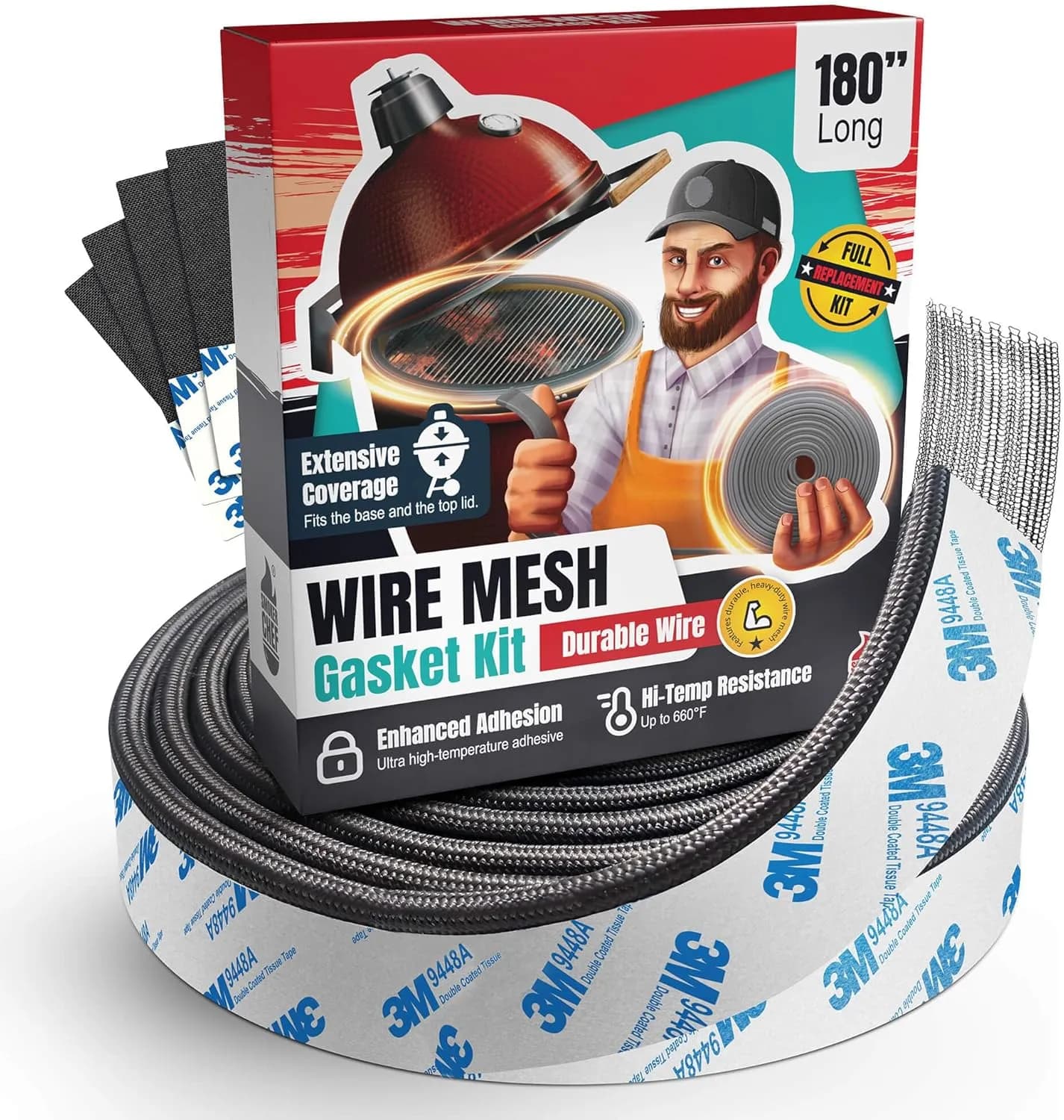 BBQ Future wire mesh fiberglass gasket kit for kamado (view 1)