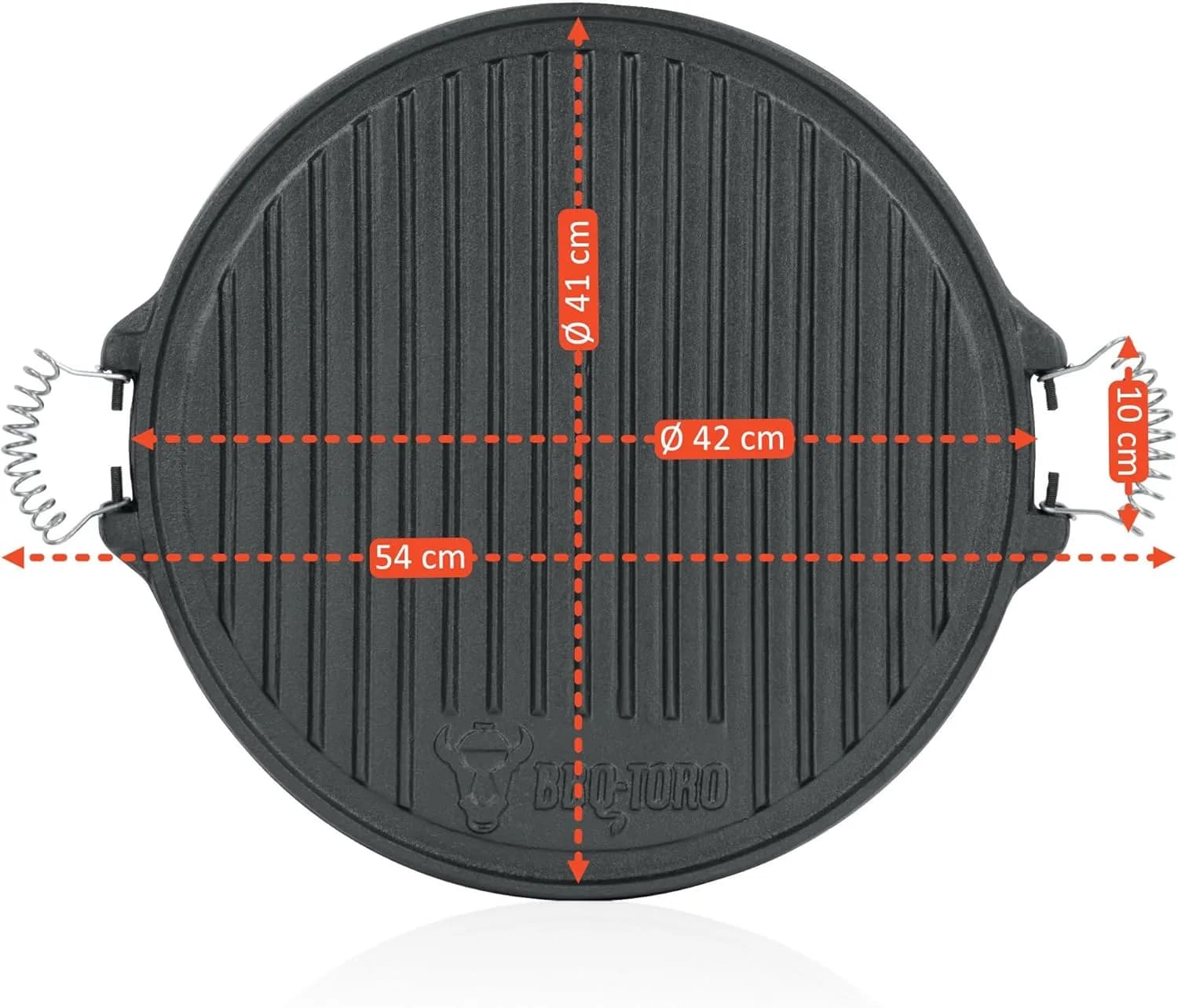 BBQ-Toro Plancha de Hierro Fundido con Asas | Ø 43 cm | Plancha Reversible Esmaltada | Accesorios para Barbacoa de Gas (vista 3)