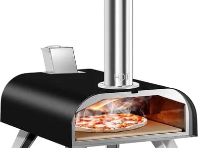 BIG HORN OUTDOORS Horno de Pizza a Pellets de Madera para Exteriores, 12 Pulgadas con Piedra de Horneado, Portátil para  (vista 1)