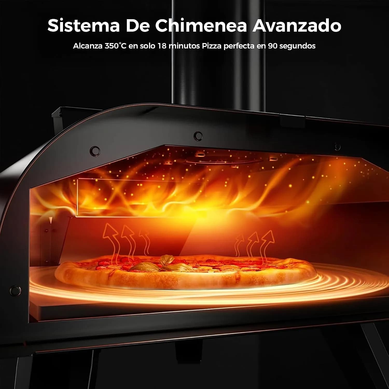 BIG HORN OUTDOORS Horno de Pizza a Pellets de Madera para Exteriores, 12 Pulgadas con Piedra de Horneado, Portátil para  (vista 2)