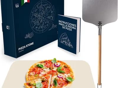 Blumtal Piedra para Pizza de Cordierita 38×30 cm + Pala (bundle)