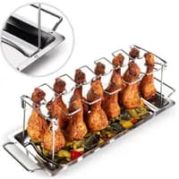 Blumtal stainless steel rack for 12 chicken drumsticks, drip tray, 43 cm