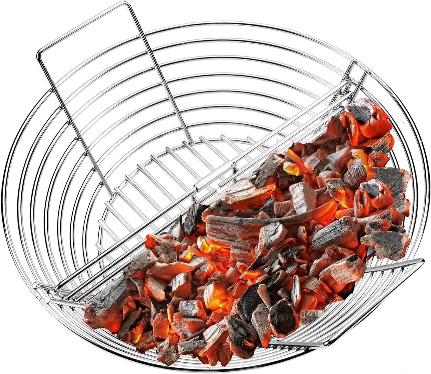 Stainless steel charcoal basket with divider for KJ Classic / BGE Large (view 1)