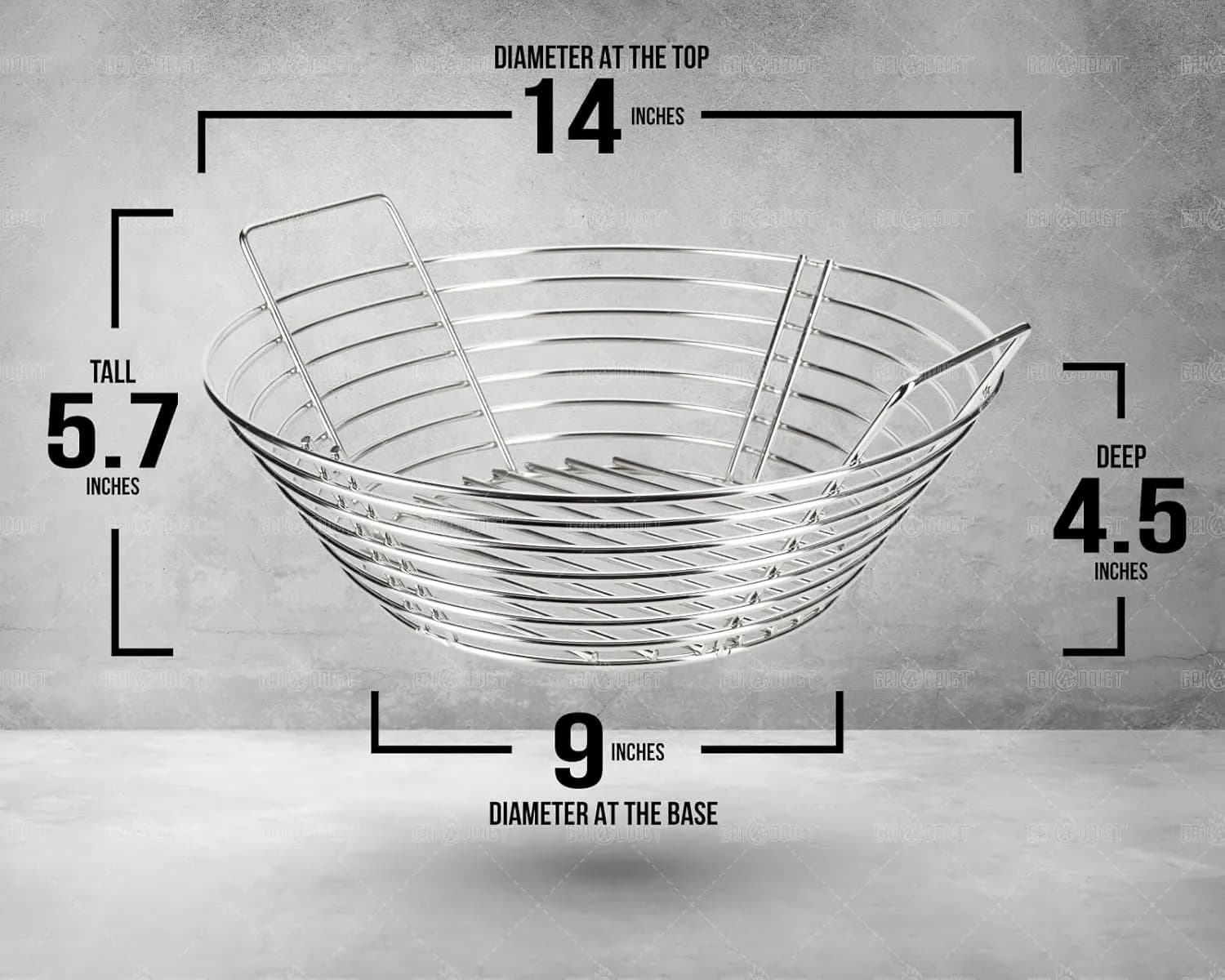 Cesta de carbón con divisor para Kamado Joe Classic y BGE Large
