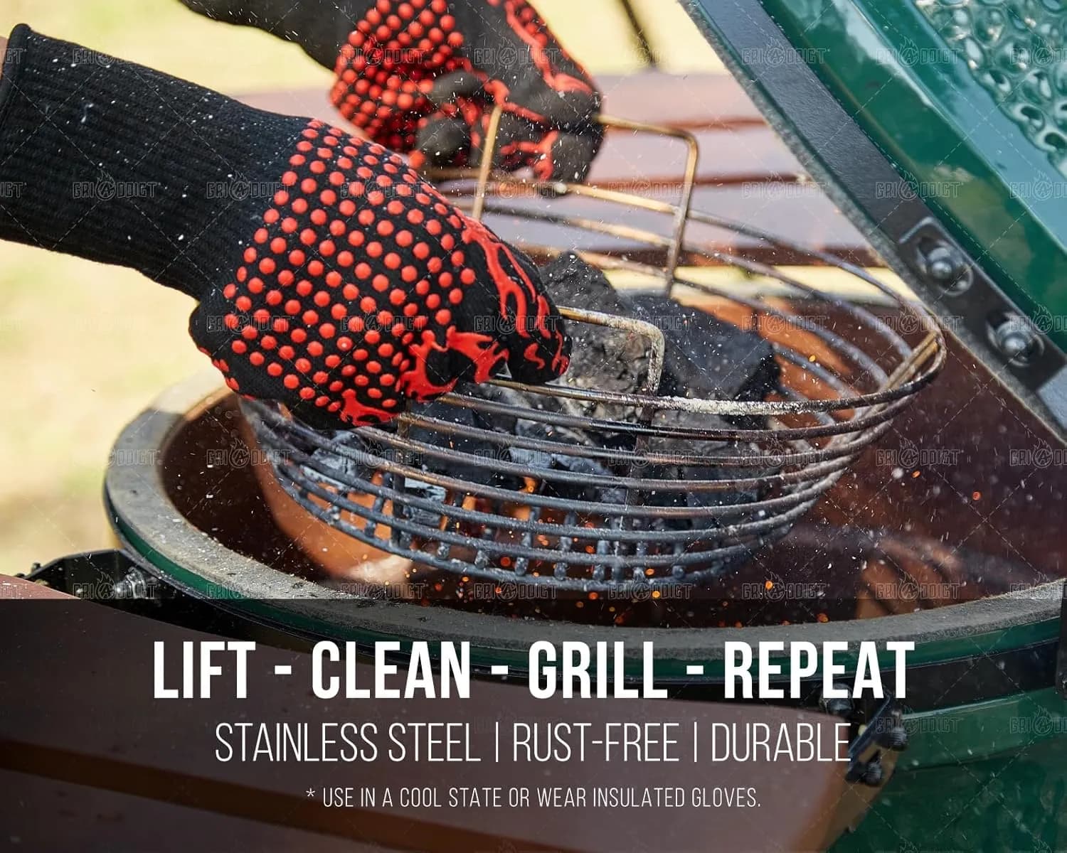 Cesta de carbón con divisor para Kamado Joe Classic y BGE Large