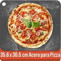 Chef Pomodoro CP-SBP: 35.6 × 30.5 cm steel pizza plate
