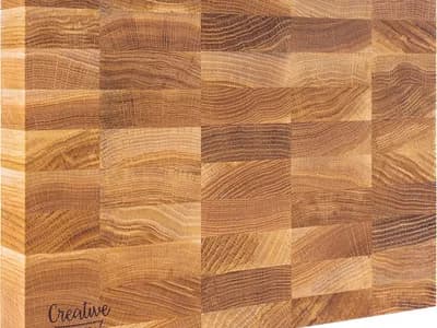 Bloque de carnicero Creative Home en roble macizo natural de 32x24x4 cm, reversible, para trinchar carne (vista 1)