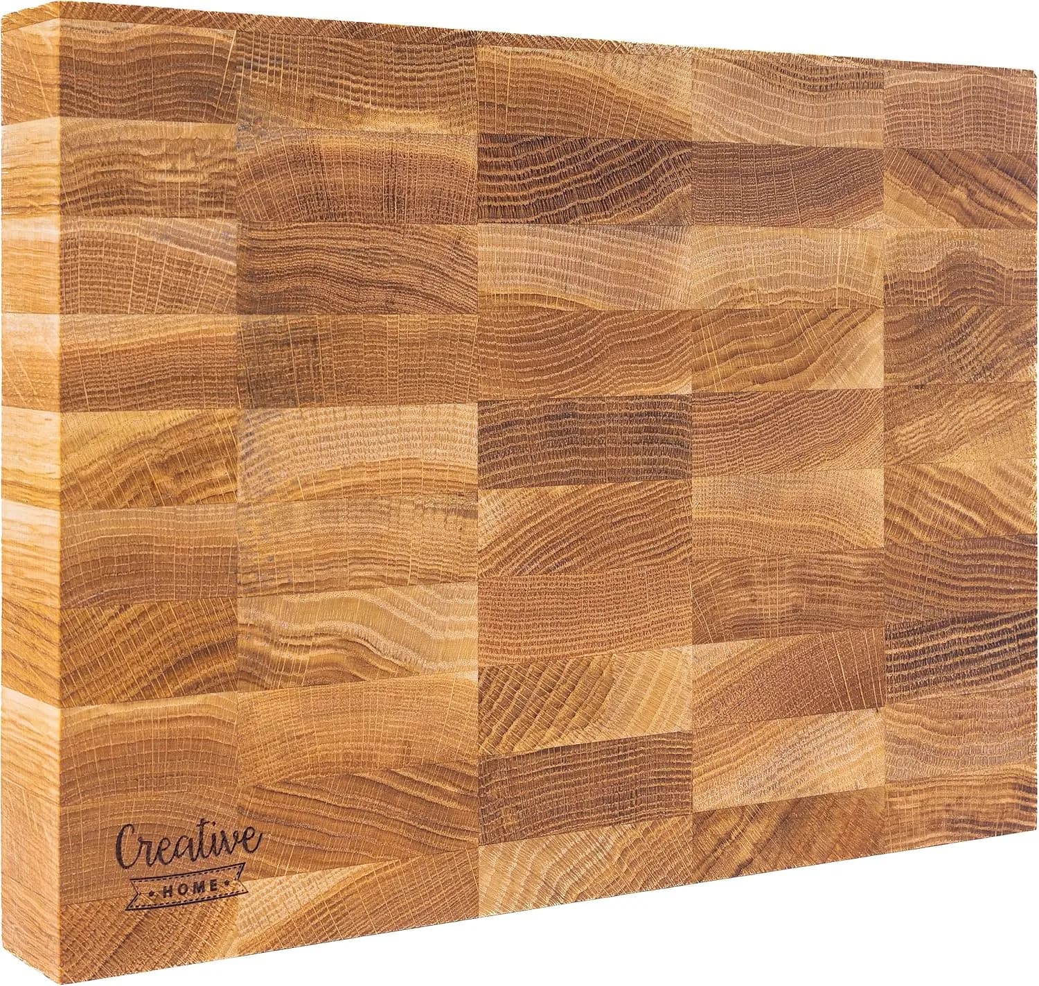 Bloque de carnicero Creative Home en roble macizo natural de 32x24x4 cm, reversible, para trinchar carne (vista 1)