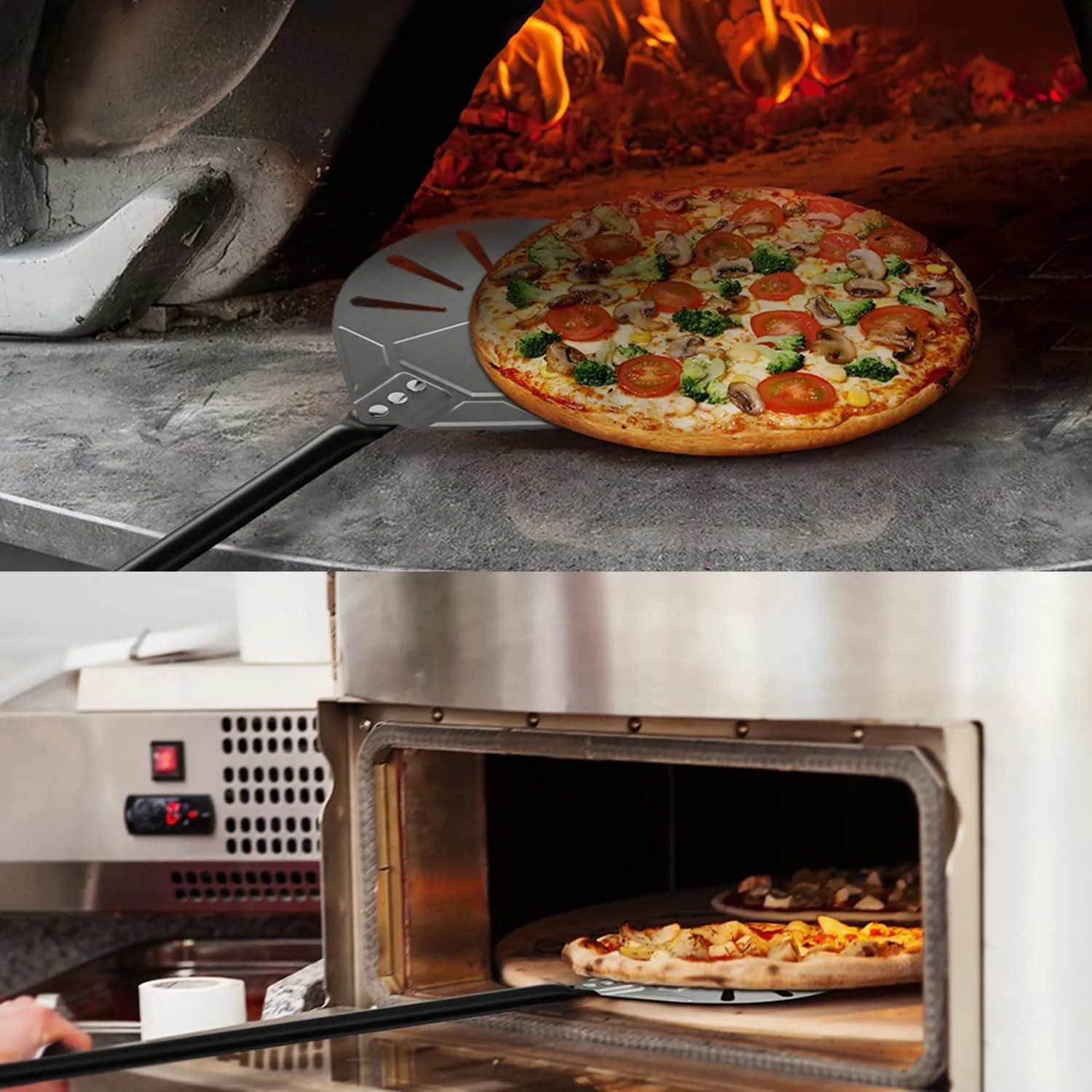 G.a HOMEFAVOR Pala de Pizza Perforada de Aluminio 22,8 cm