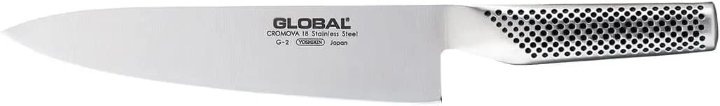 Global G-2 Cuchillo Chef 20 cm + Afilador MinoSharp (Set)