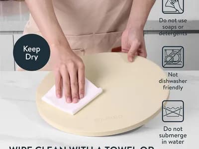 GOURMEO piedra para pizza de cordierita redonda de 35 cm para horno y barbacoa cerámica (vista 1)