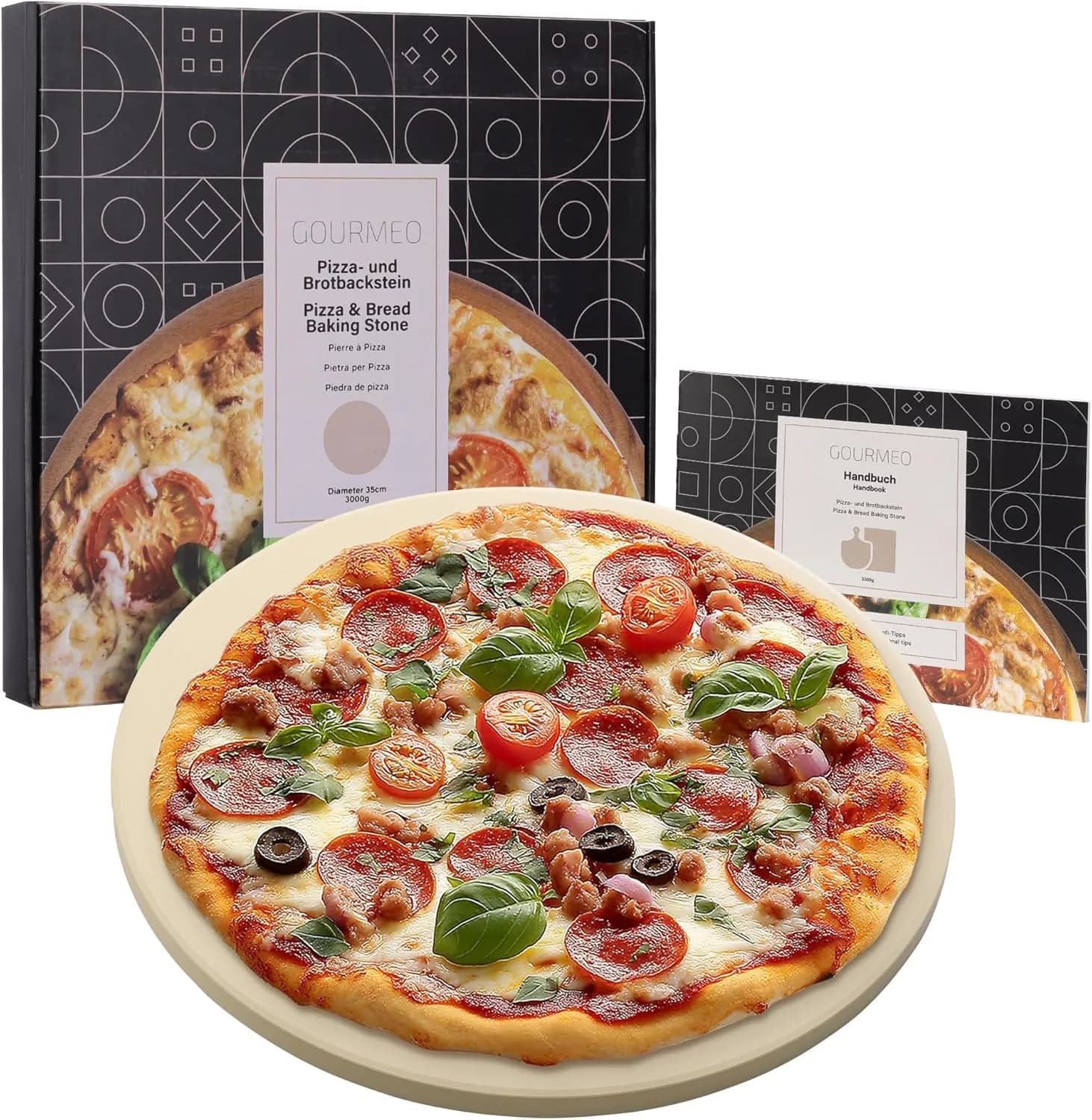 GOURMEO Piedra para Pizza de Cordierita Redonda 35 cm