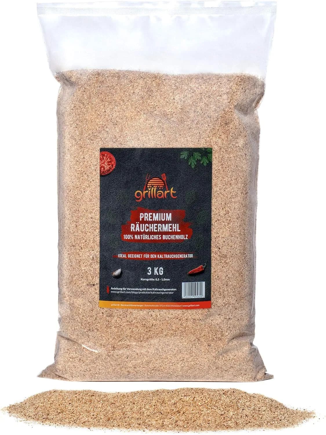 grillart Premium Harina de haya – 3 kg – ideal para fumar en frío – 100% madera de haya natural (vista 2)