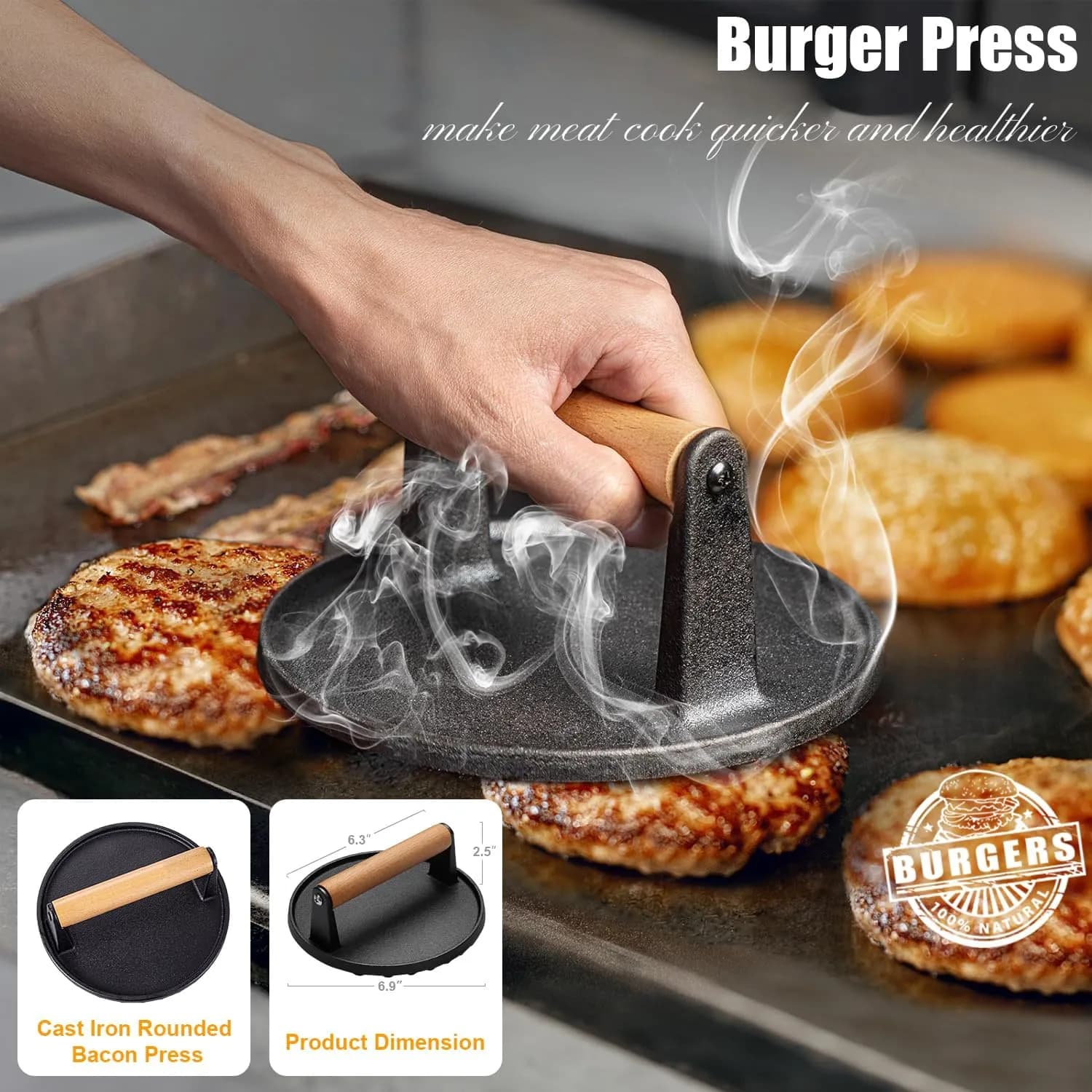 Grilliance 27PCS Juego de Espátulas Plancha Parrilla Accesorios para Hombres, Teppanyaki Set Utensilios Barbacoa Acero I (vista 2)