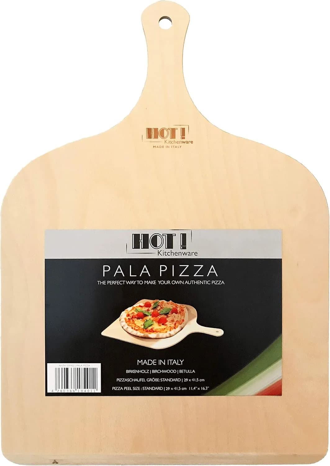 Pala para Pizza, Madera de Abedul, 100% Made in Italy, 29 x 41.5 cm (1 pieza) (vista 1)