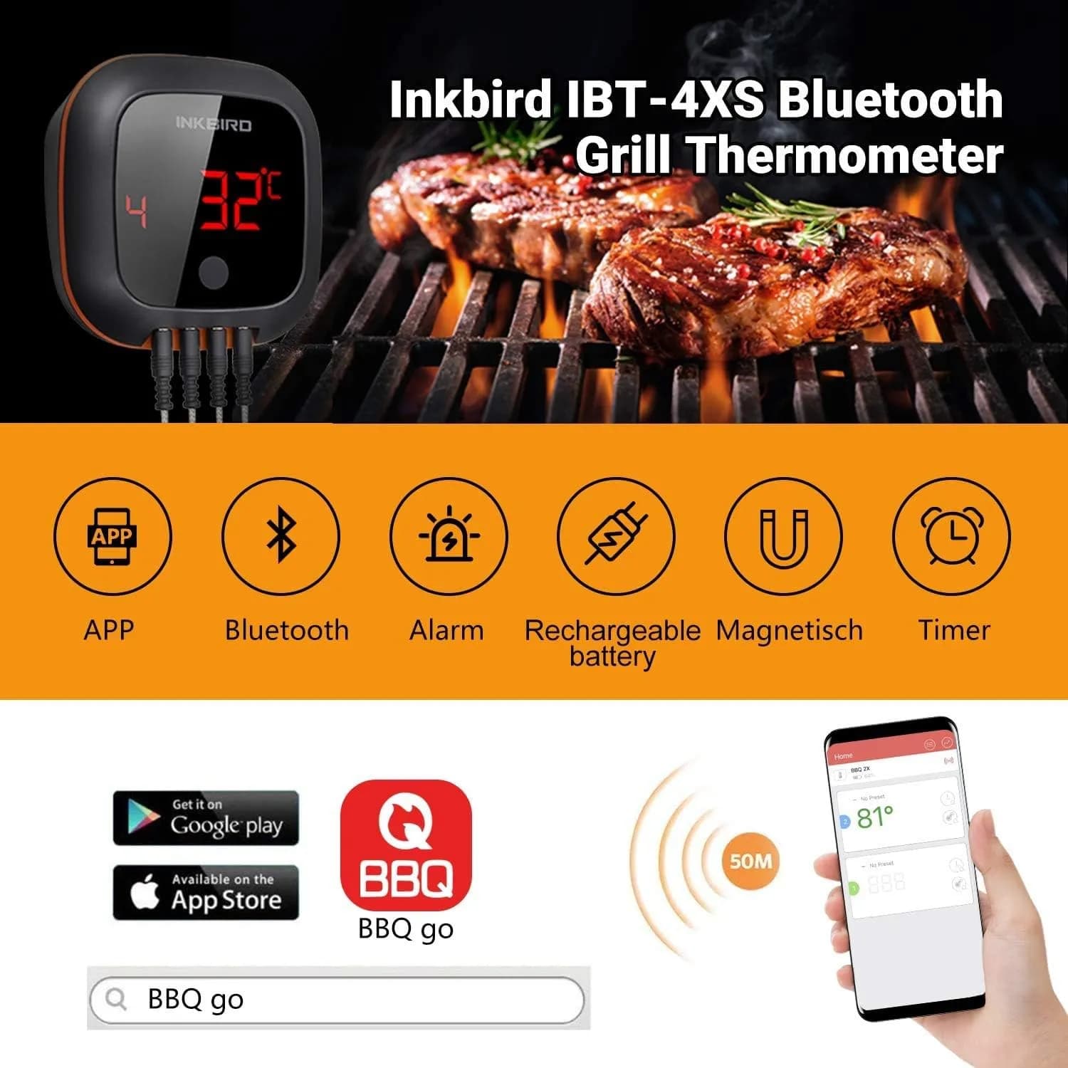 Inkbird IBT-4XS termómetro Bluetooth