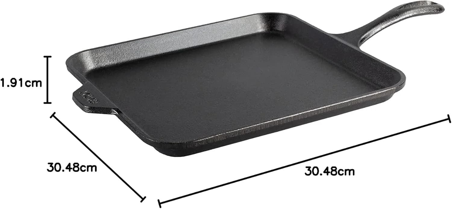 Lodge plancha cuadrada de hierro fundido de 11 pulgadas (28 cm) con paredes laterales (vista 1)