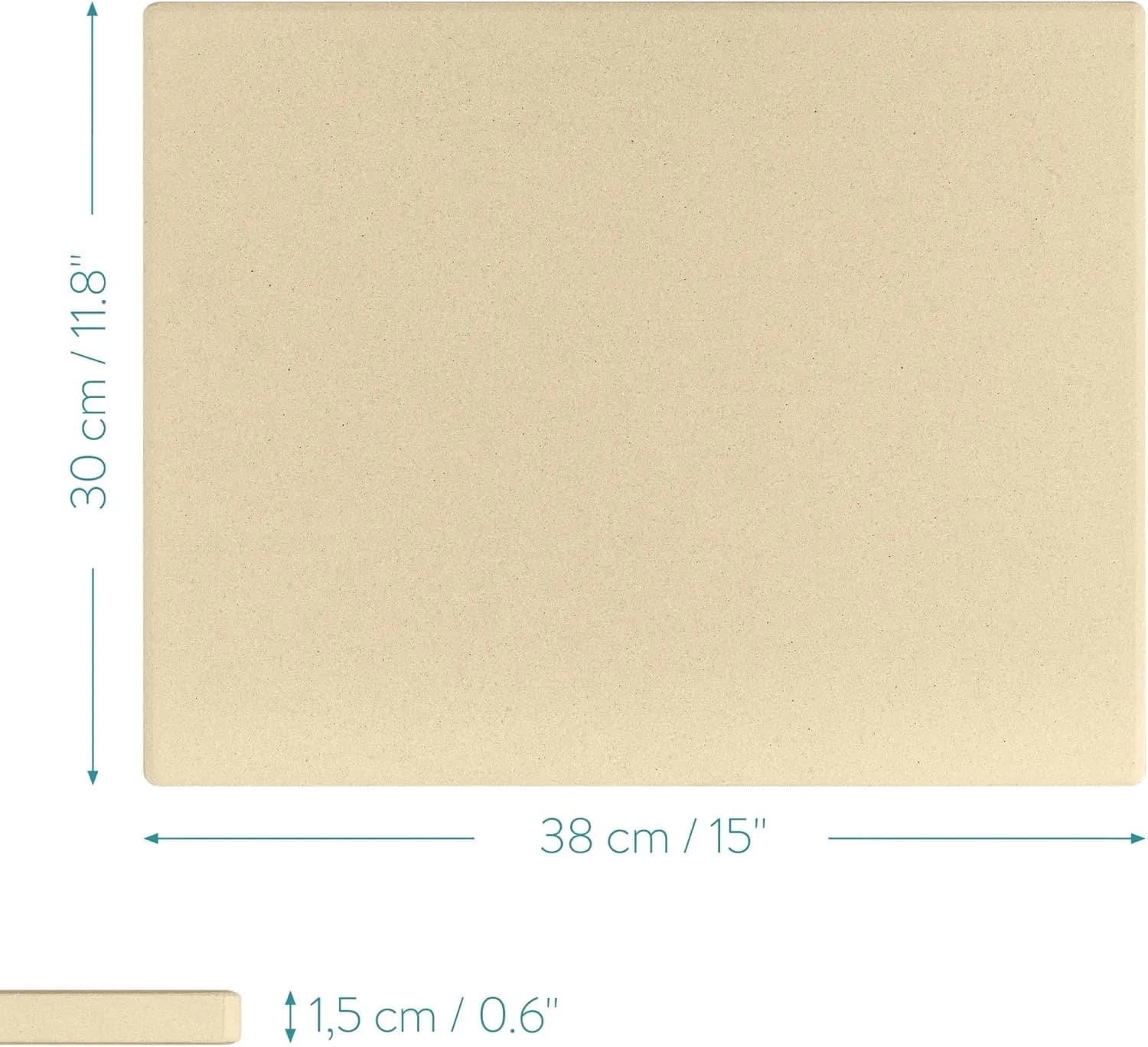 Navaris Piedra para Pizza de Cordierita Rectangular XL (38×30×1,5 cm)