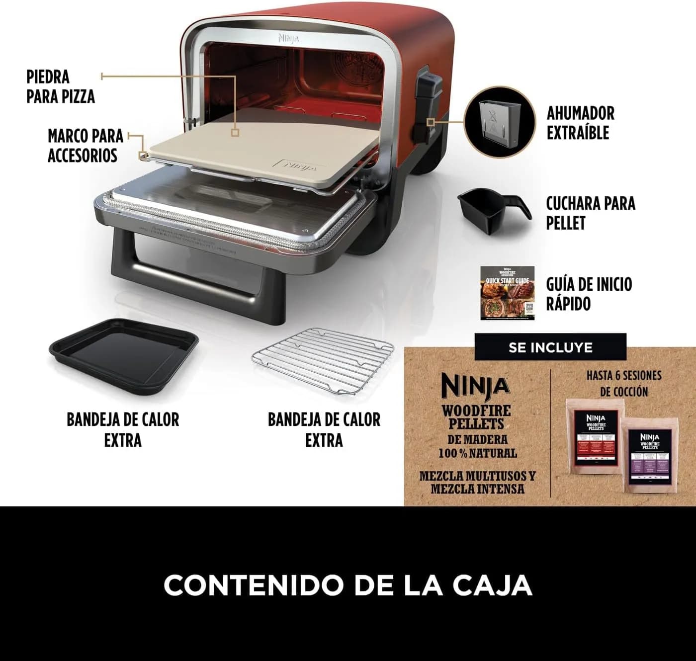 Ninja Woodfire, Horno Eléctrico Multifunción de Exterior, 8 en 1 (vista 2)