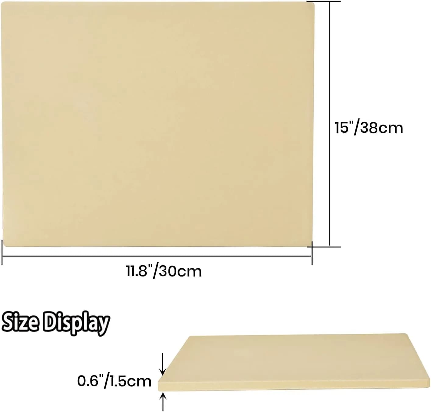 Onlyfire piedra para pizza cordierita 38 × 30 cm