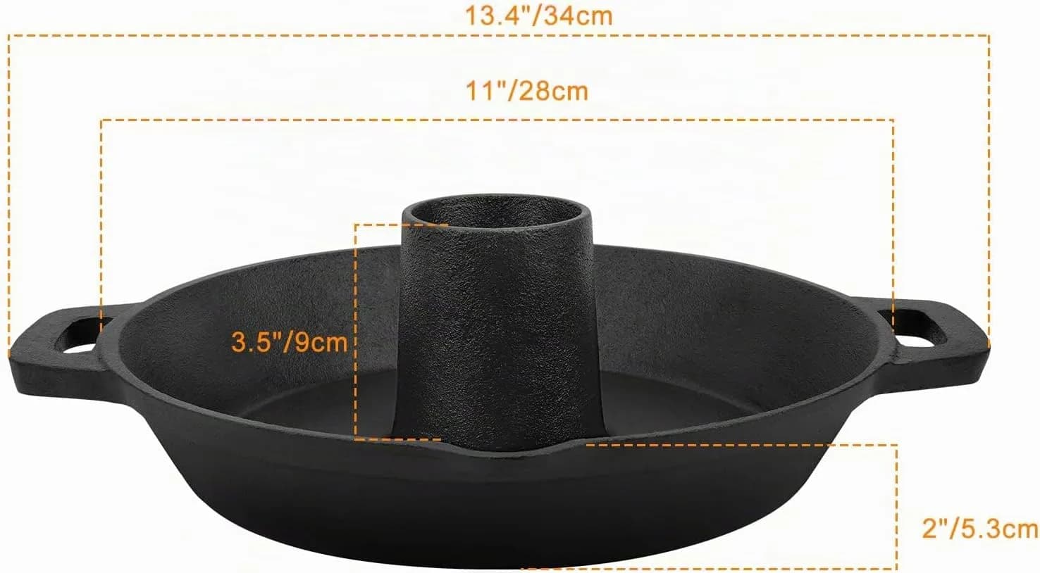 Onlyfire Soporte para asador de pollo de hierro fundido, asador de aves de corral para barbacoa con pico de vertido y as (vista 2)