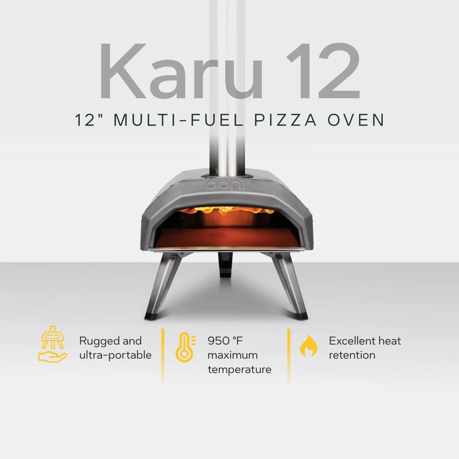 Ooni Karu 12 - Horno de pizza multicombustible (gas, leña y carbón)