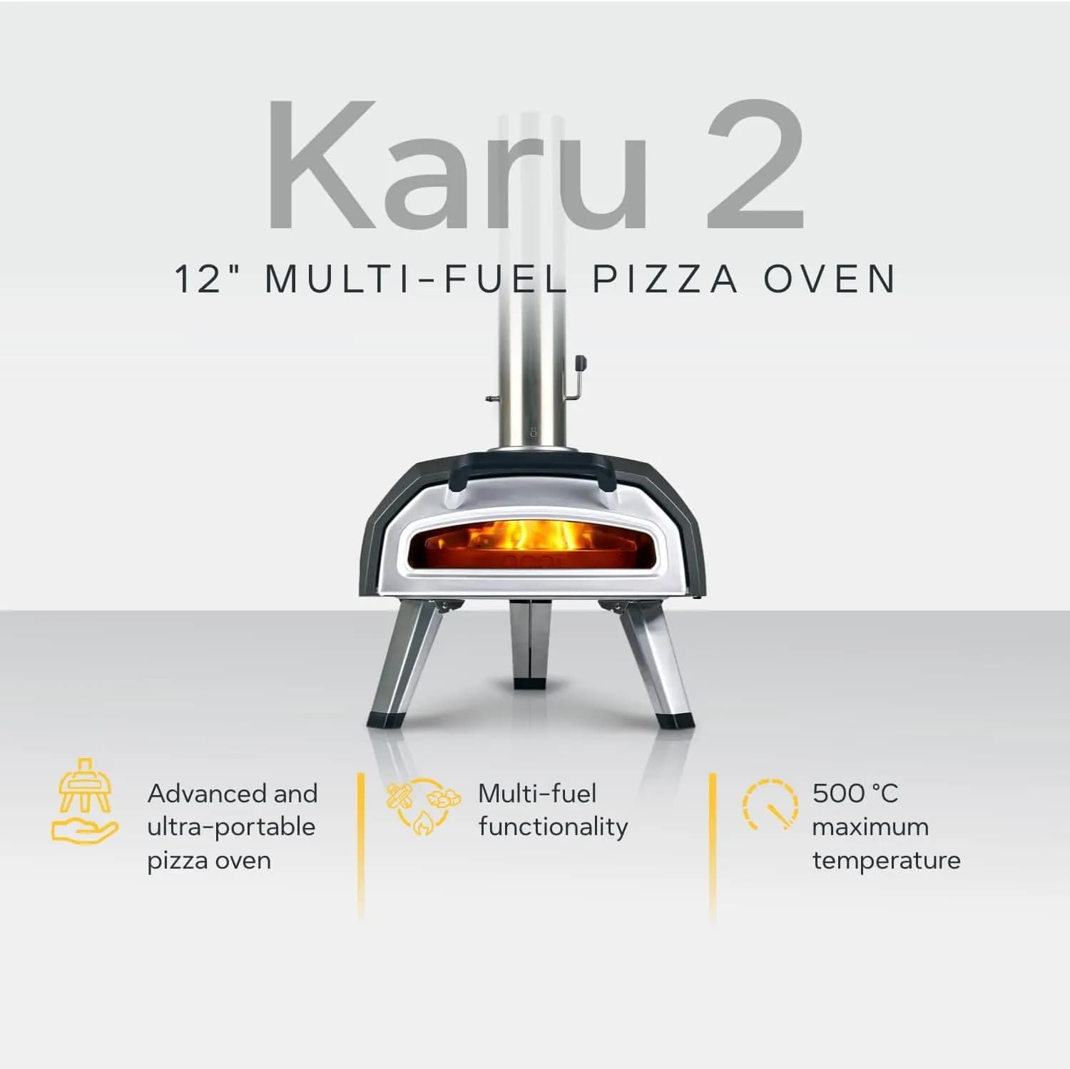 Ooni Karu 2 - Horno de pizza multicombustible con piedra y termómetro