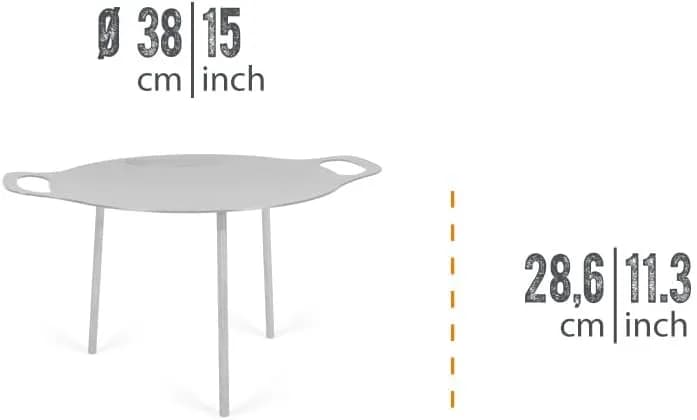 Petromax Griddle / Recipiente de Fuego FS38 de Acero Macizo 38 cm