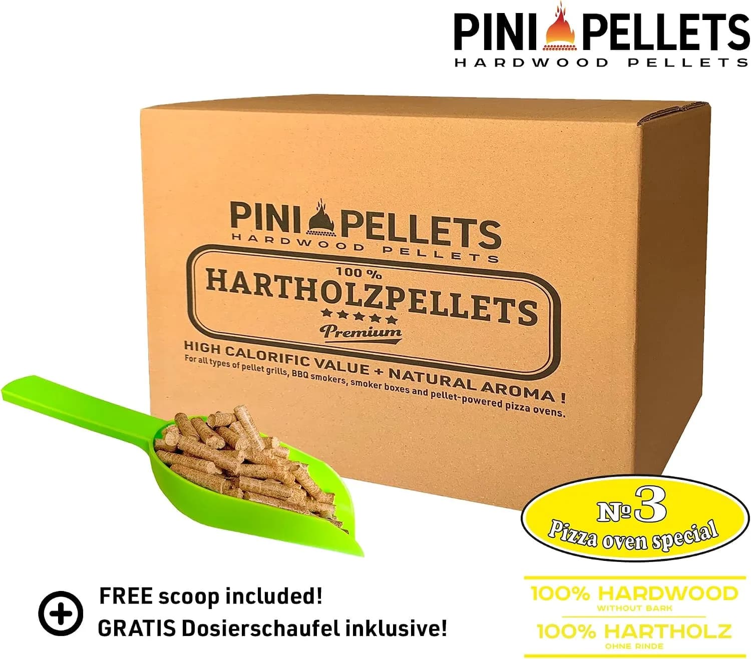 PINI Pellets de Madera Dura Pellets №3 Horno de Pizza Especial 10 Kg para hornos de Pizza con pellets (vista 2)