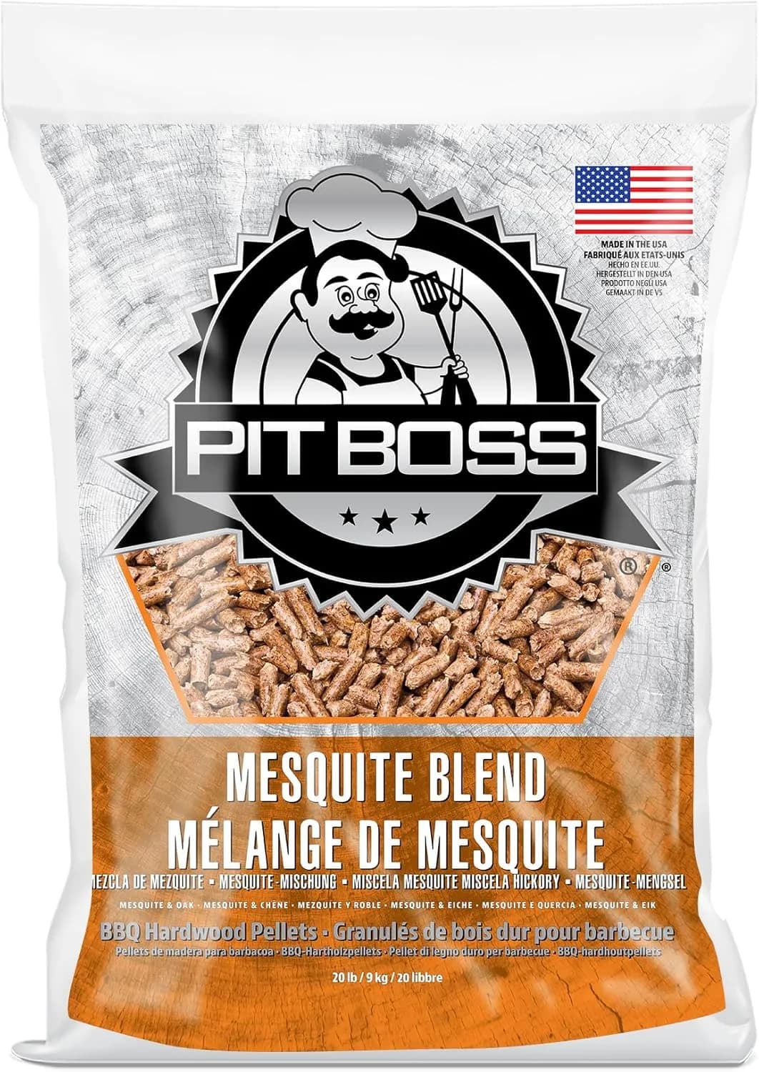 Pit Boss Pellets de Madera Mesquite Blend 9 kg para BBQ y Ahumador (vista 1)