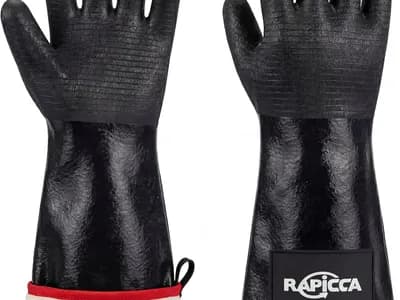 Guantes de barbacoa Rapicca XL de 43 cm resistentes al calor, neopreno impermeable con forro de algodón (vista 1)