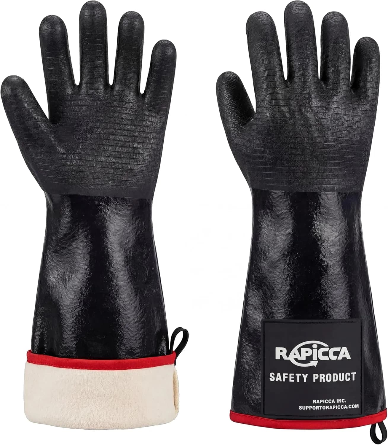 Guantes de barbacoa Rapicca XL de 43 cm resistentes al calor, neopreno impermeable con forro de algodón (vista 1)