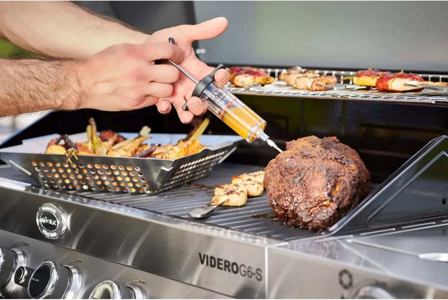 RÖSLE Jeringa para marinar para 50 ml de marinado de carne y un aroma intenso, acero inoxidable 18/10, polipropileno PP, (vista 3)