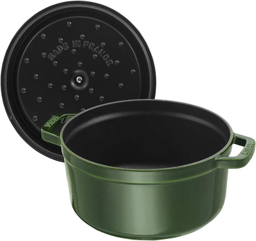 STAUB Cacerola/Cocotte de Hierro Fundido, 24 cm de Diámetro, 3,8 L, Verde Albahaca (vista 3)