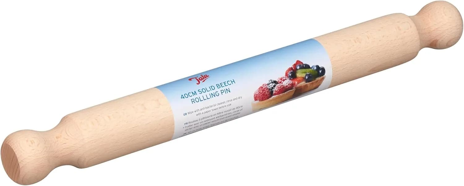 Tala: rodillo de haya maciza de 40 cm, cilindro recto sin mangos (vista 1)