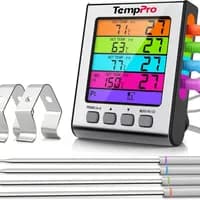 ThermoPro TP17H: termómetro de 4 sondas con cable, -10 a 300 °C