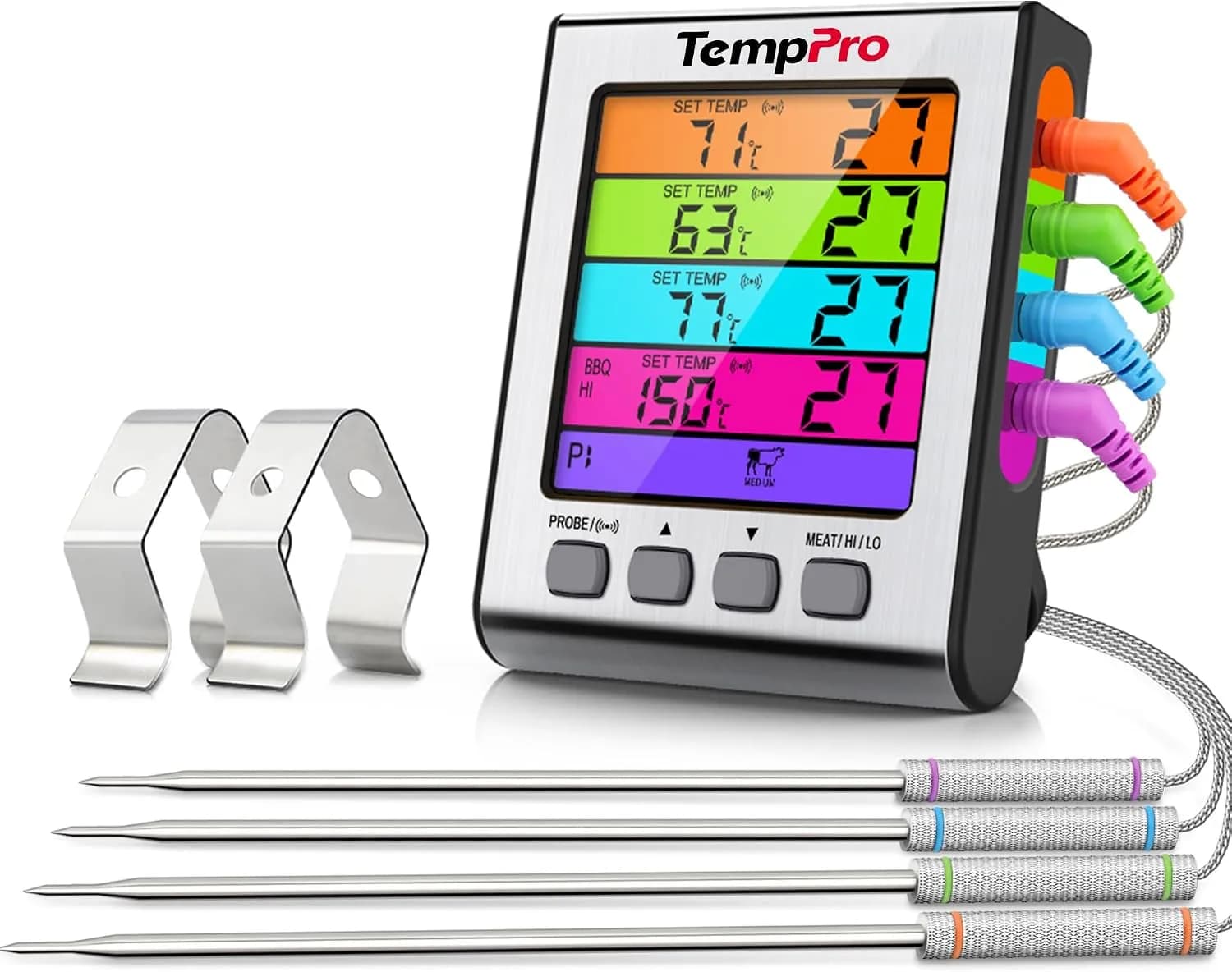 TempPro TP17H Termómetro para carne Termómetro digital para cocina,4 sondas (vista 1)