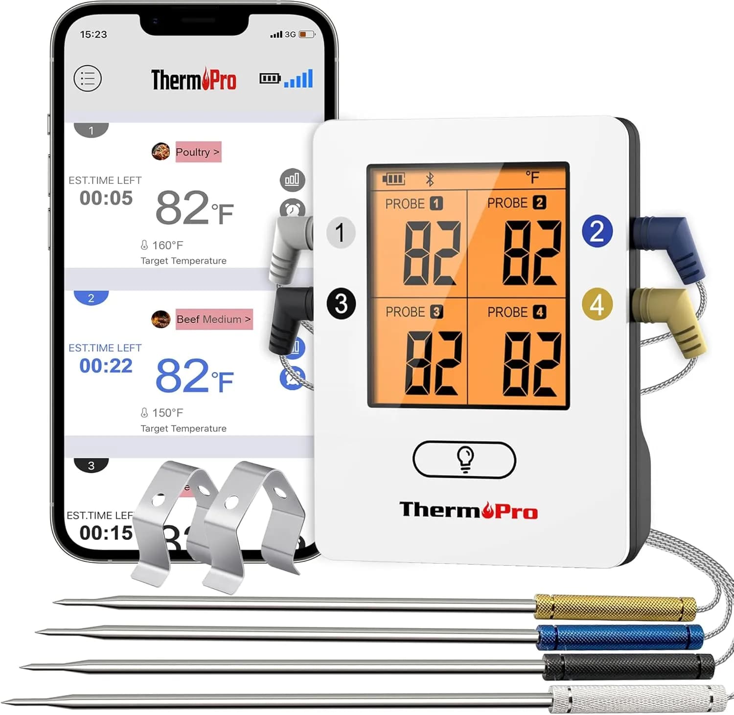 ThermoPro TP25 termómetro Bluetooth 4 sondas