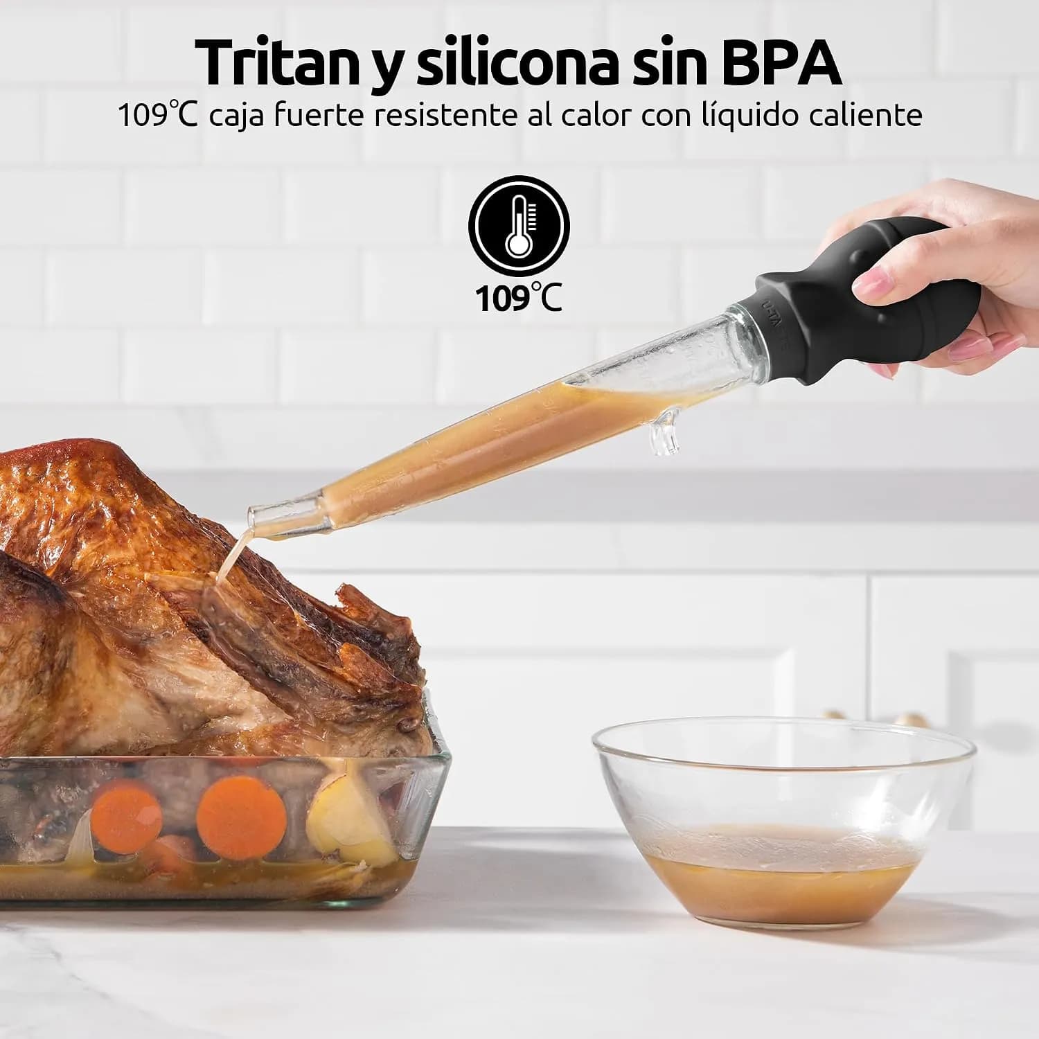 U-Taste Pipeta Cocina Pavo en Ángulo resistente calor 109℃, 1.5oz, Negro (vista 2)