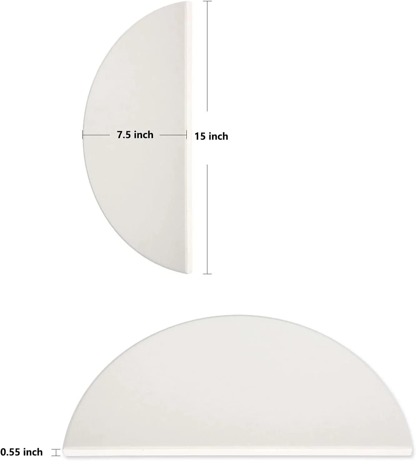 VANKEY deflector de calor de cerámica media luna individual para Kamado Joe Classic (vista 1)