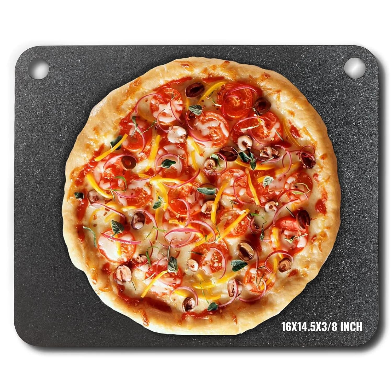VEVOR Acero para Pizza de Acero al Carbono 40 × 37 cm (9,5 mm)