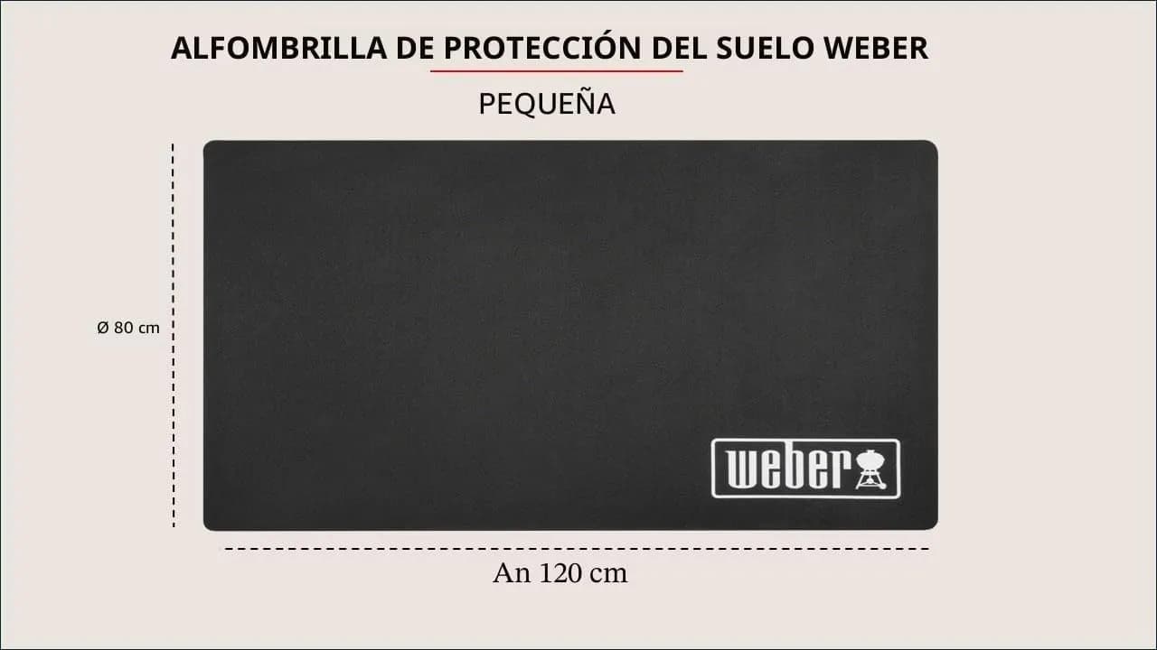 Weber Alfombra para barbacoa, pequeña (120 x 80 cm), protege el piso de salpicaduras de grasa o líquidos goteantes, mate (vista 3)