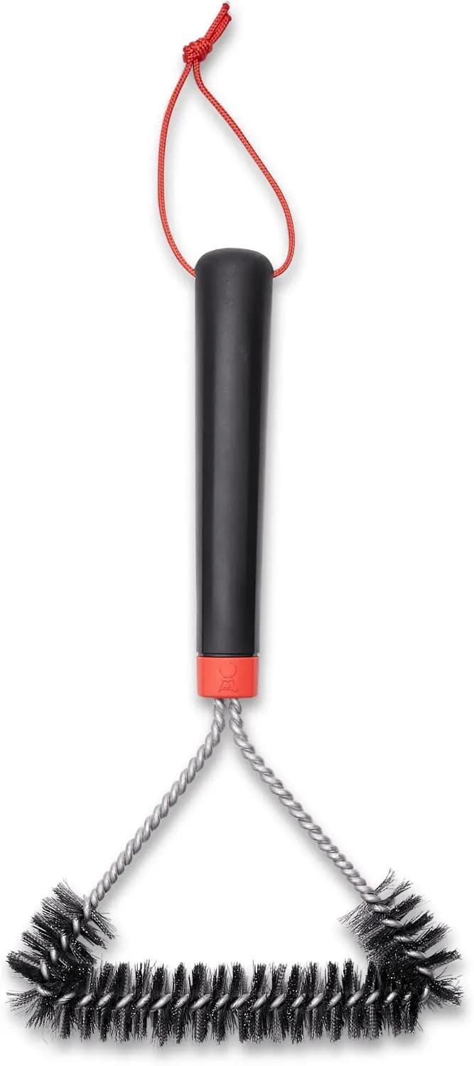 Weber Cepillo triangular para parrillas, 30 cm de largo, con agarre cómodo antideslizante, cerdas duraderas de acero ino (vista 2)