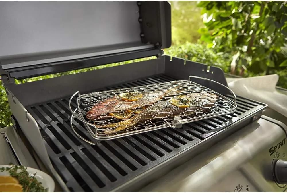 Weber Cesta para Pescado & Verduras, grande (46 x 28 cm), acero inoxidable, ideal para pescado y verduras deli (vista 2)
