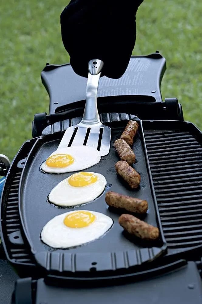 Weber Juego de Utensilios Premium, compacto, 2 piezas de acero inoxidable, incluye pinza (38cm) y espátula (35 (vista 2)