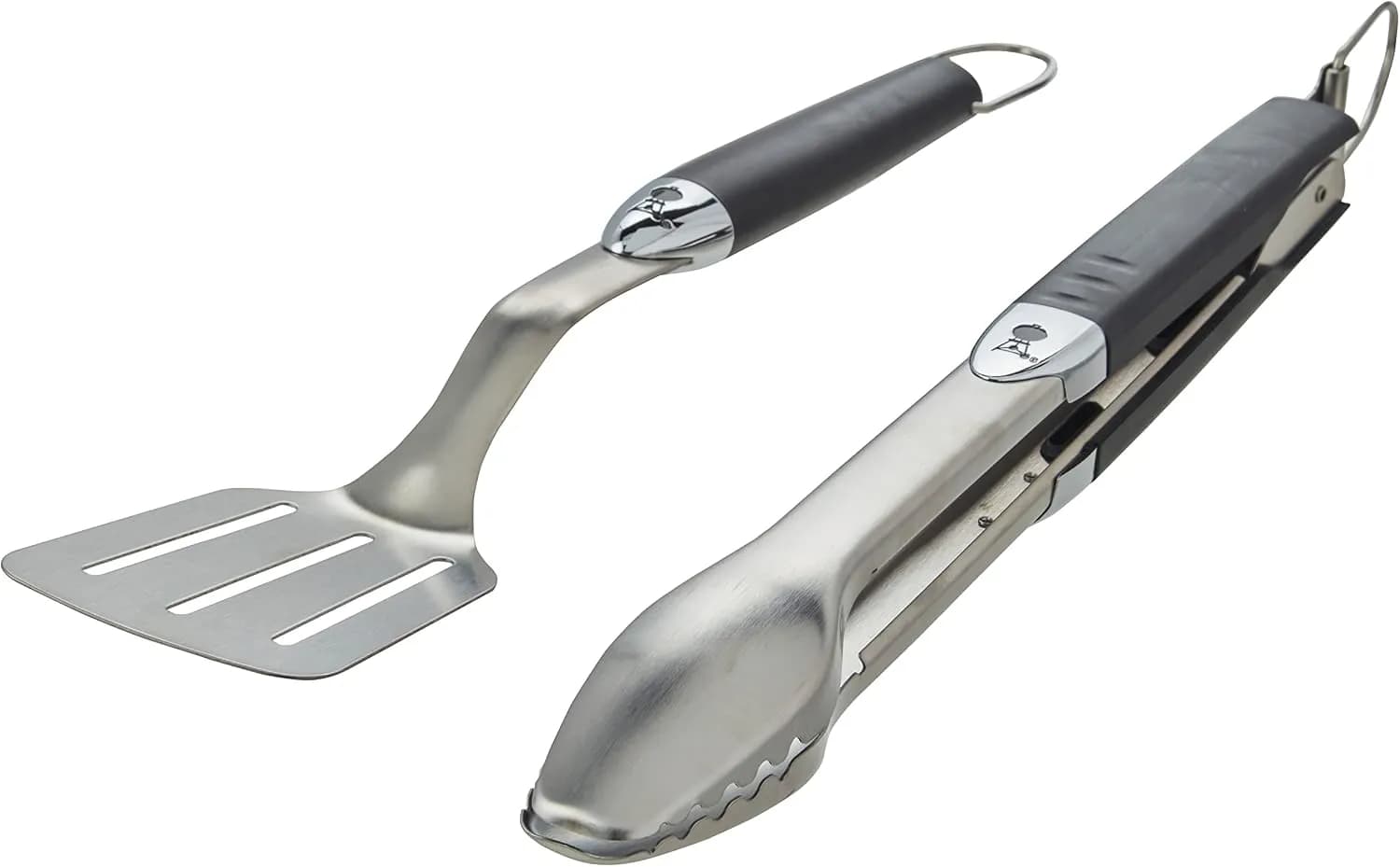 Weber Juego de Utensilios Premium, compacto, 2 piezas de acero inoxidable, incluye pinza (38cm) y espátula (35 (vista 3)