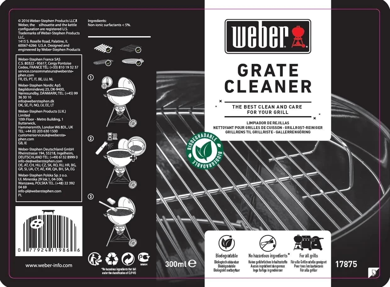 Weber Limpiador de Parrillas Biodegradable 300 ml