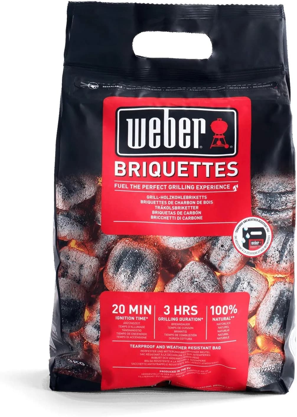 Weber Set Chimenea de Encendido + 2 kg Briquetas + 6 Pastillas